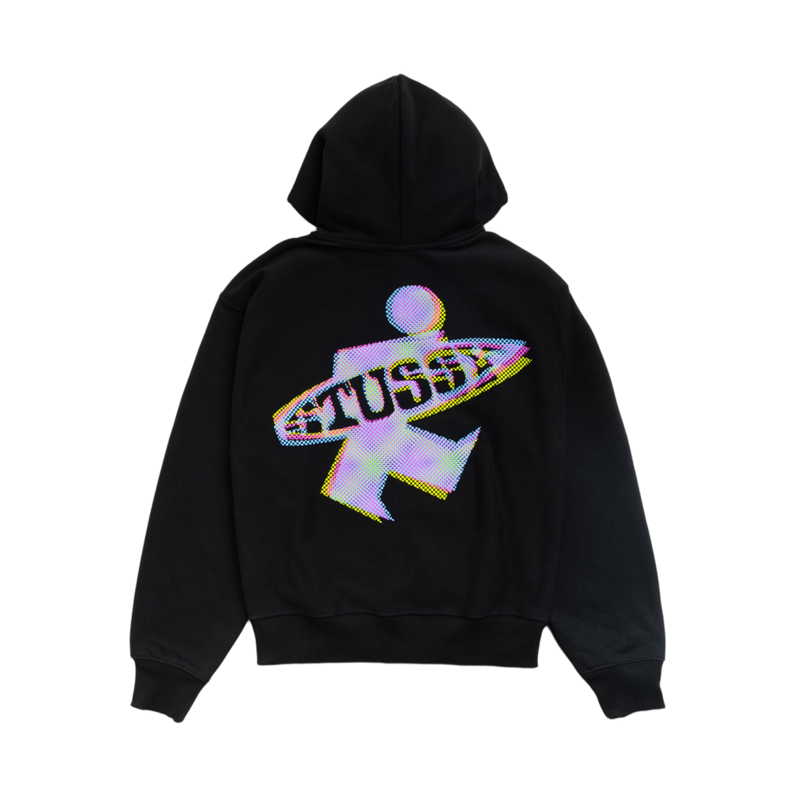 1975195 Stussy Dot Surf Puff Print Zip Hoodie Black