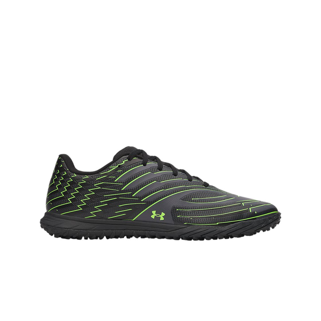 6006231-001 Under Armour UA Shadow Select 4 Turf Soccer Shoes Black Titan Gray Hyper Green