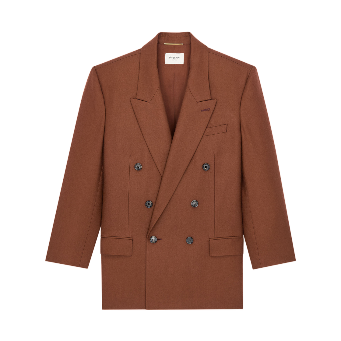 (W) 생로랑 더블 브레스티드 자켓 캐시미어 샤떼뉴((W) Saint Laurent Double Breasted Jacket in Cashmere Chataigne) - 1