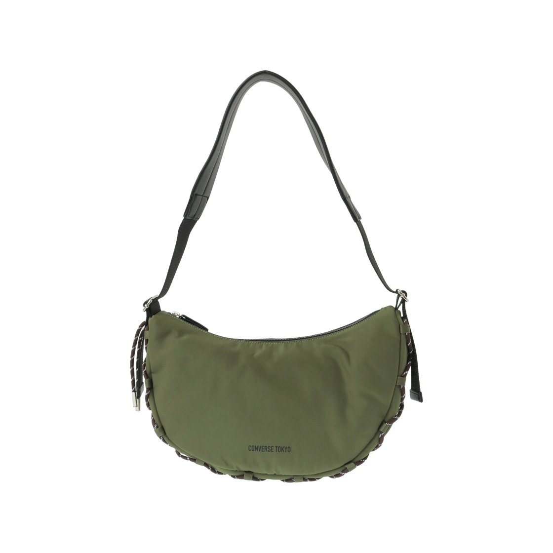 컨버스 도쿄 레이스업 코드 문 숄더백 카키(Converse Tokyo Lace-Up Cord Moon Shoulder Bag Khaki)