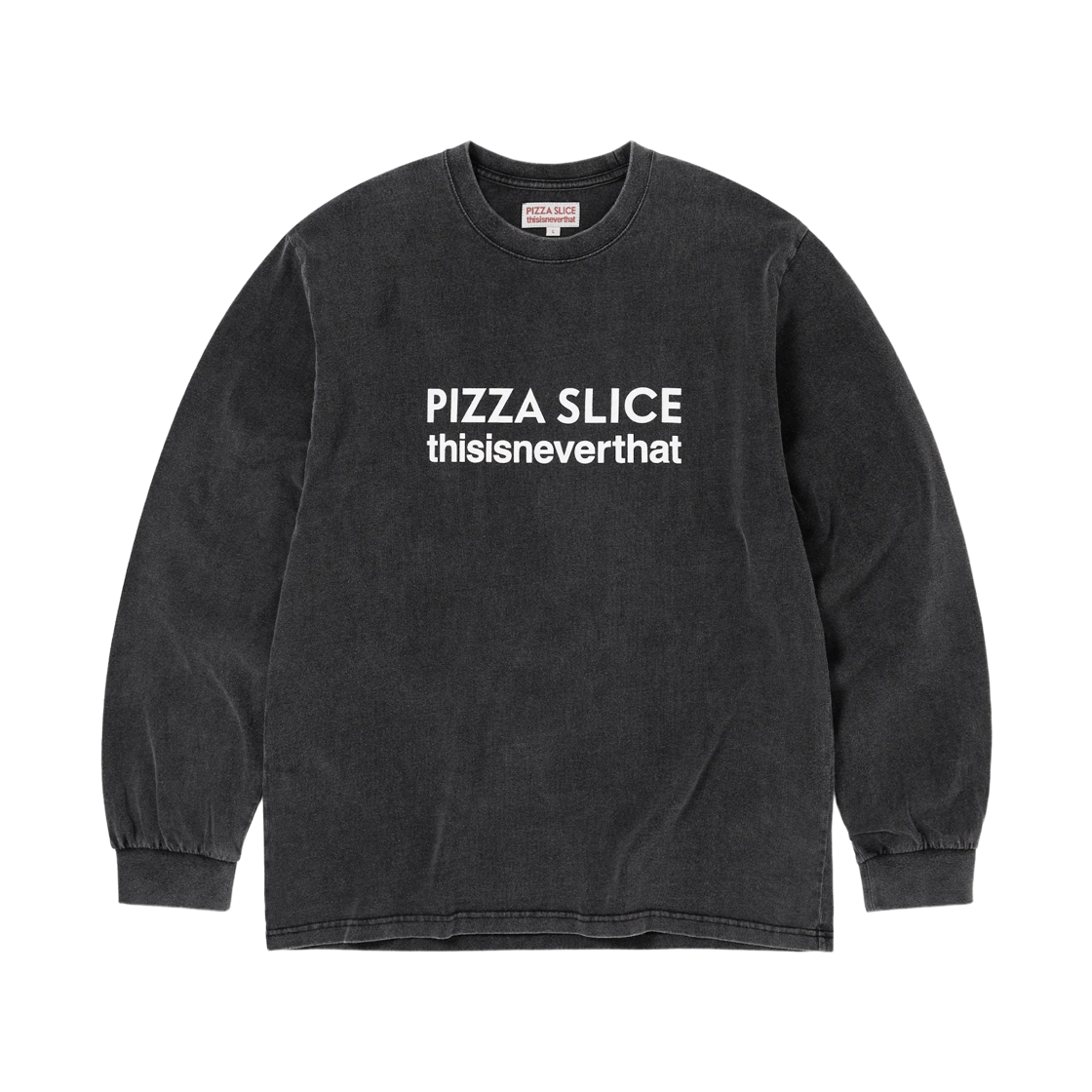 - thisisneverthat x Pizza Slice Logo L/S T-Shirt Washed Black
