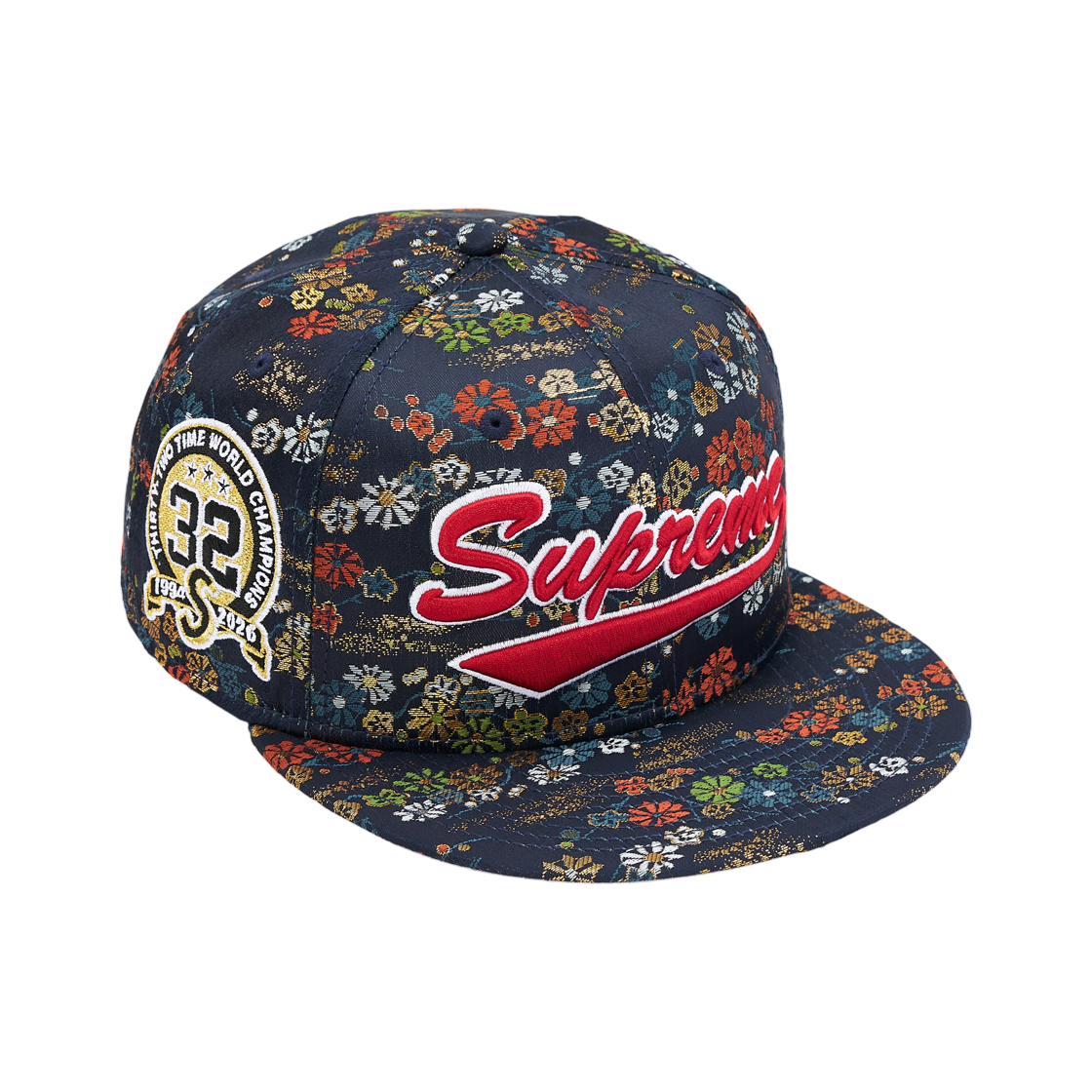 슈프림 플로럴 자카드 뉴에라 네이비 - 26SS(Supreme Floral Jacquard New Era Navy - 26SS) - 2