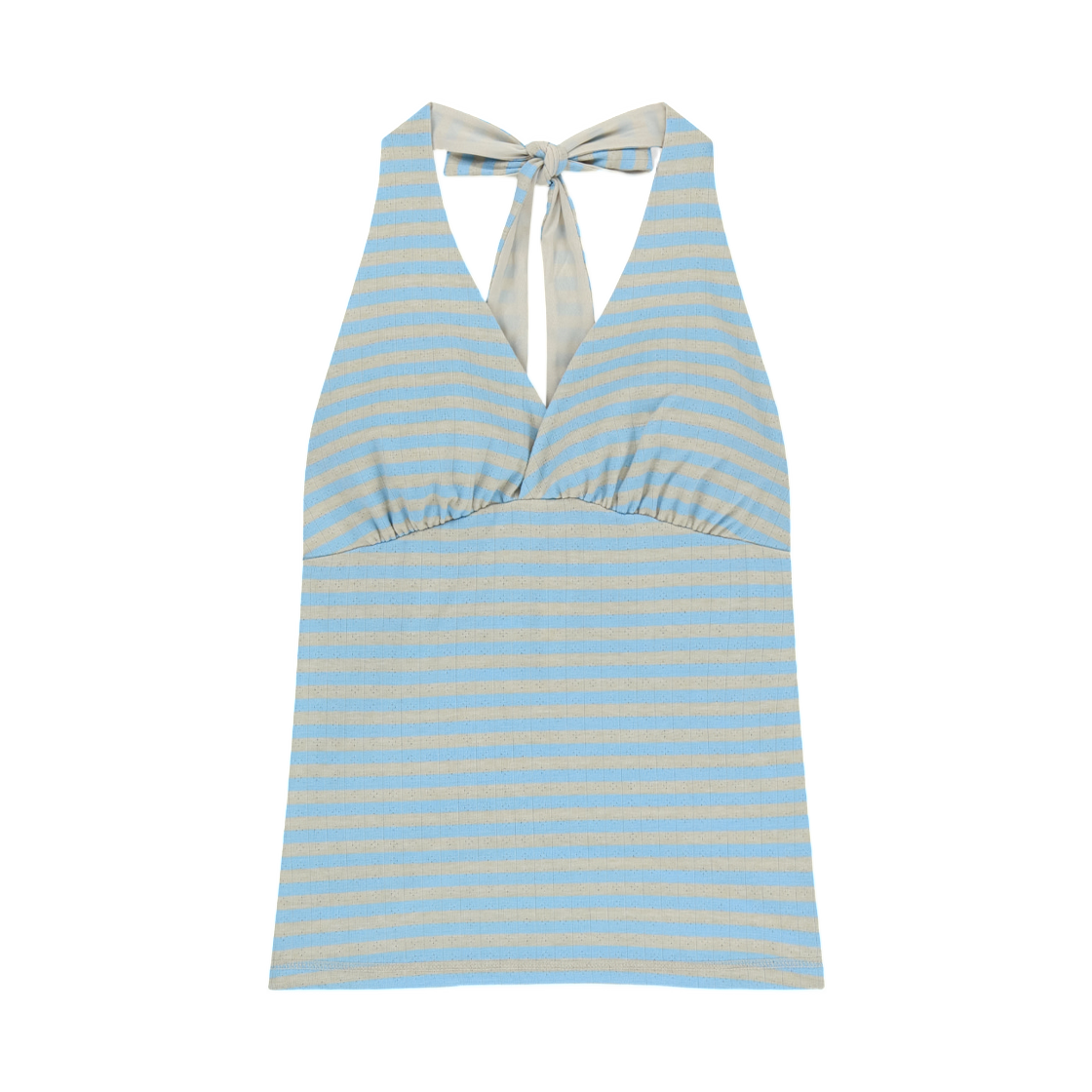 MK2634TS032MLB (W) Matin Kim Striped Halter Neck Top In Light Blue