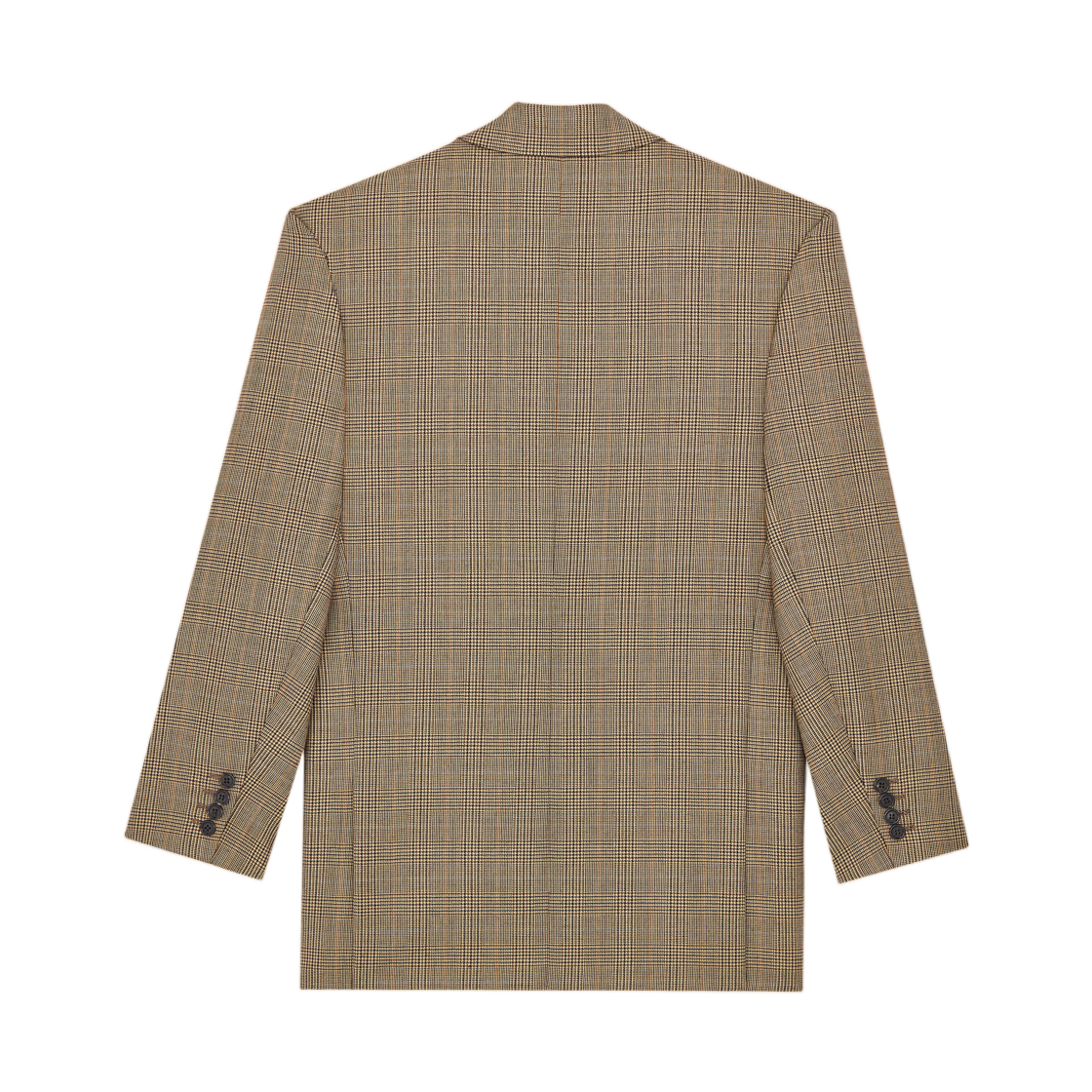 (W) 생로랑 더블 브레스티드 자켓 프린스 오브 웨일스 퍼피투스 울 베이지 마롱 마린((W) Saint Laurent Double Breasted Jacket in Prince of Wales Puppytooth Wool Beige Marron Marine) - 2