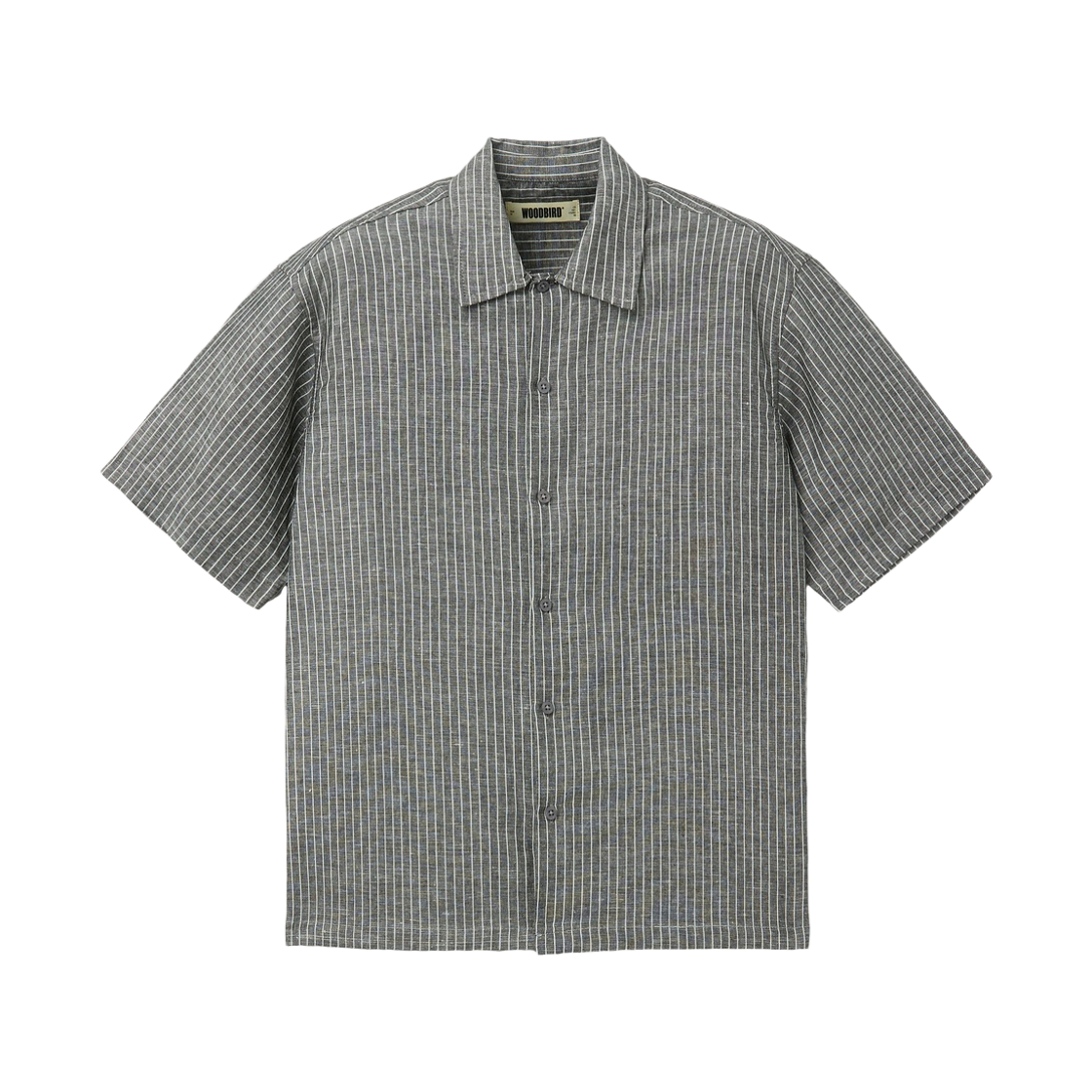 시리즈 우드버드 와방 타이 스트라이프 린넨 셔츠 그레이(Series Woodbird Wbwang Tai Stripe Linen Shirt Gray)