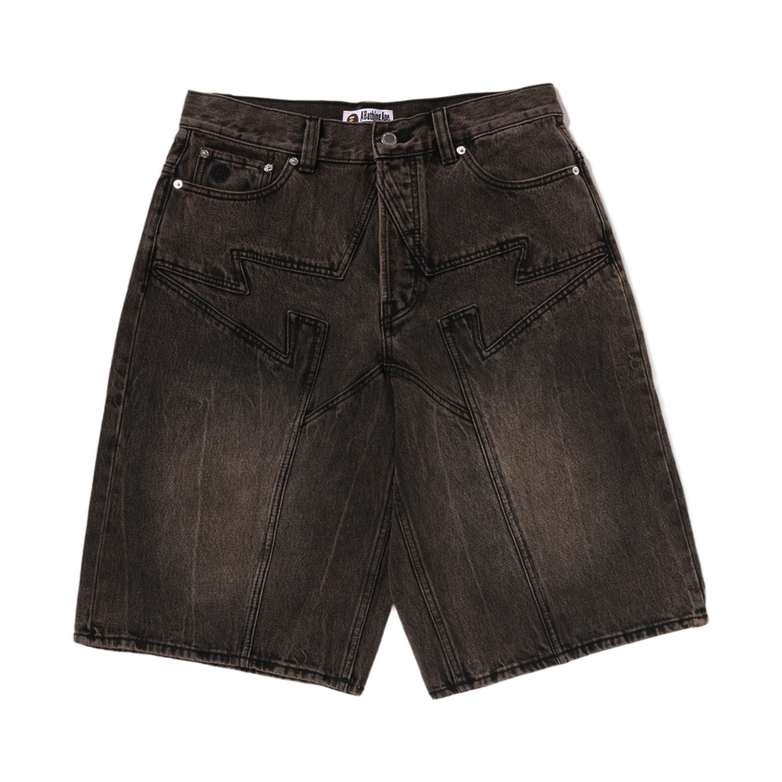 베이프 스타 패치 13온즈 릴렉스드 핏 데님 쇼츠 베이지(BAPE Sta Patch 13oz. Relaxed Fit Denim Shorts Beige)