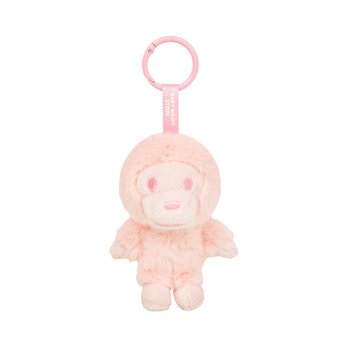- BAPE Baby Milo Fur Plush Doll Keychain Pink