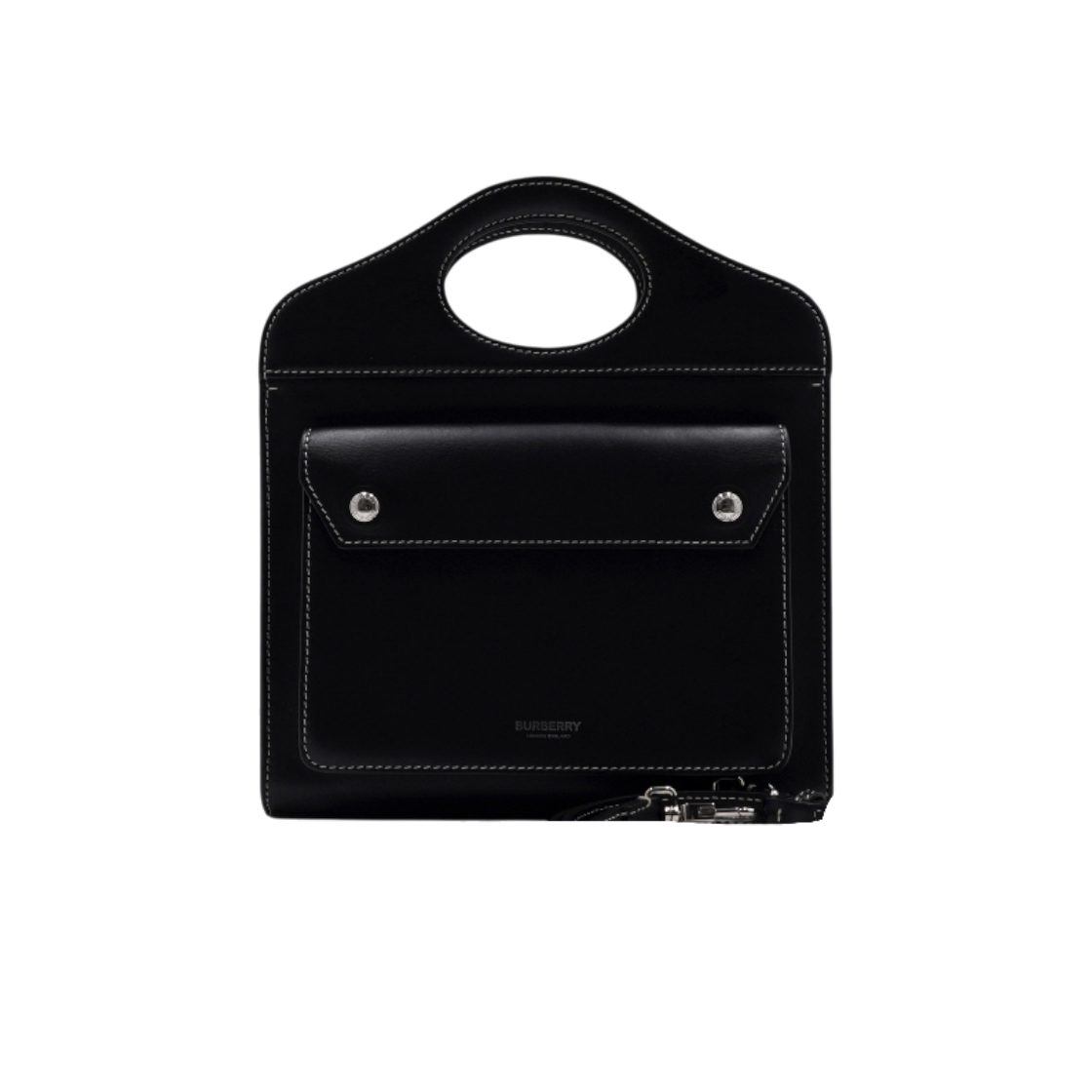 ITJVLP6RW3OG Burberry Black Leather Mini Pocket Tote & Shoulder Bag