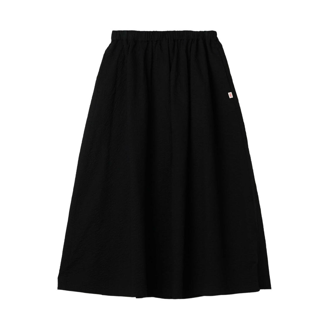 (W) 단톤 시어서커 개더 스커트 블랙((W) Danton Seersucker Gather Skirt Black)