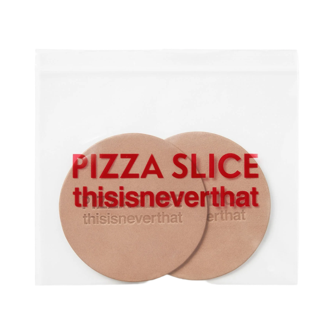 디스이즈네버댓 x 피자 슬라이스 레더 코스터 세트 탄 (2개입)(thisisneverthat x Pizza Slice Leather Coaster Set Tan (2 Pack)) - 3