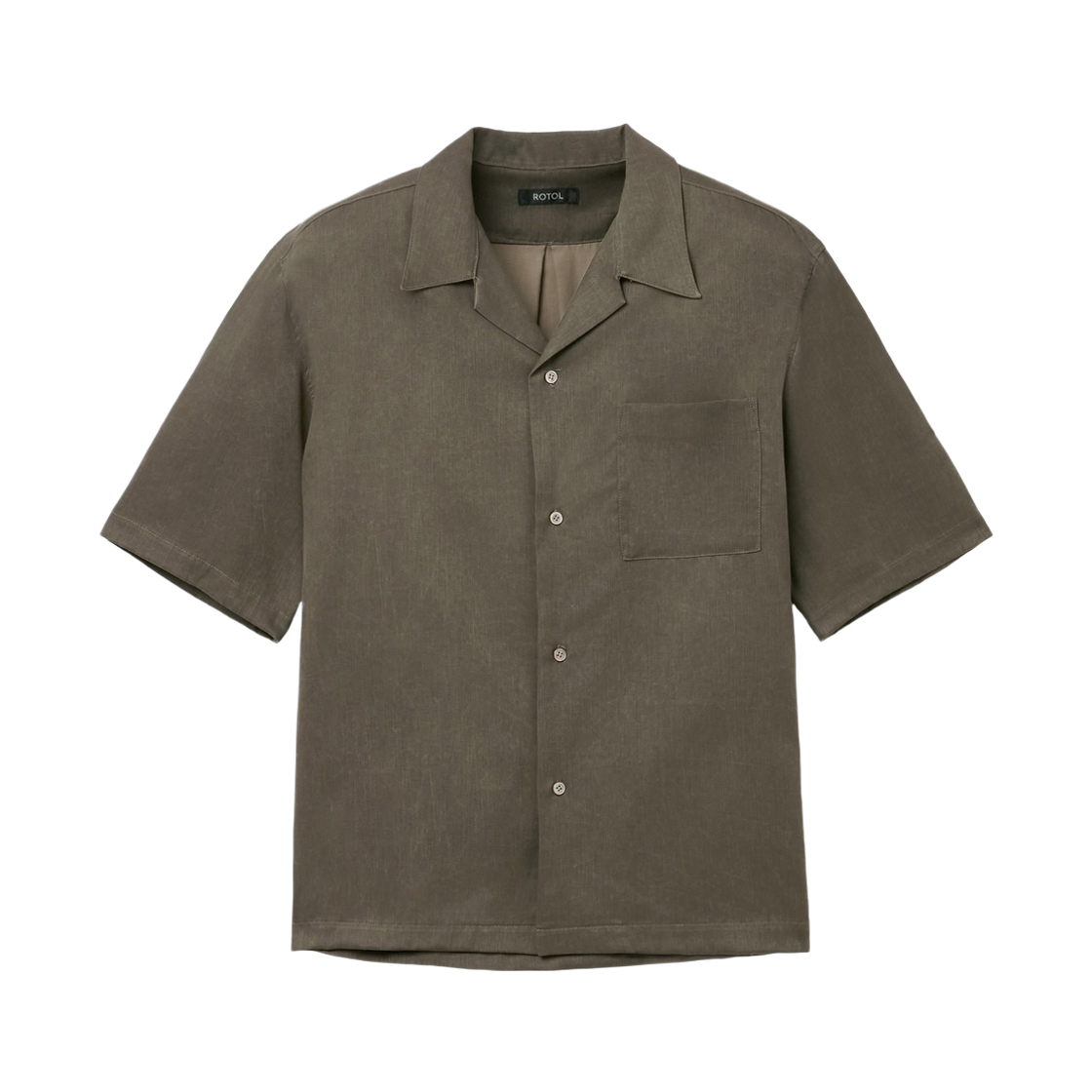 시리즈 로톨 피그먼트 개버딘 오픈카라 셔츠 브라운(Series Rotol Pigment Gabardine Open Collar Shirt Brown)