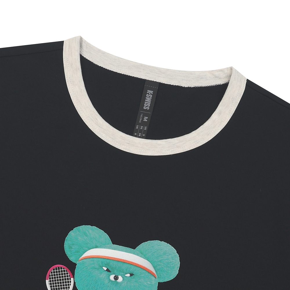케이스위스 x 와사비 베어 여성  레디 반팔 티 BK(K-SWISS x WASABI BEAR W READY SS T BK) - 3