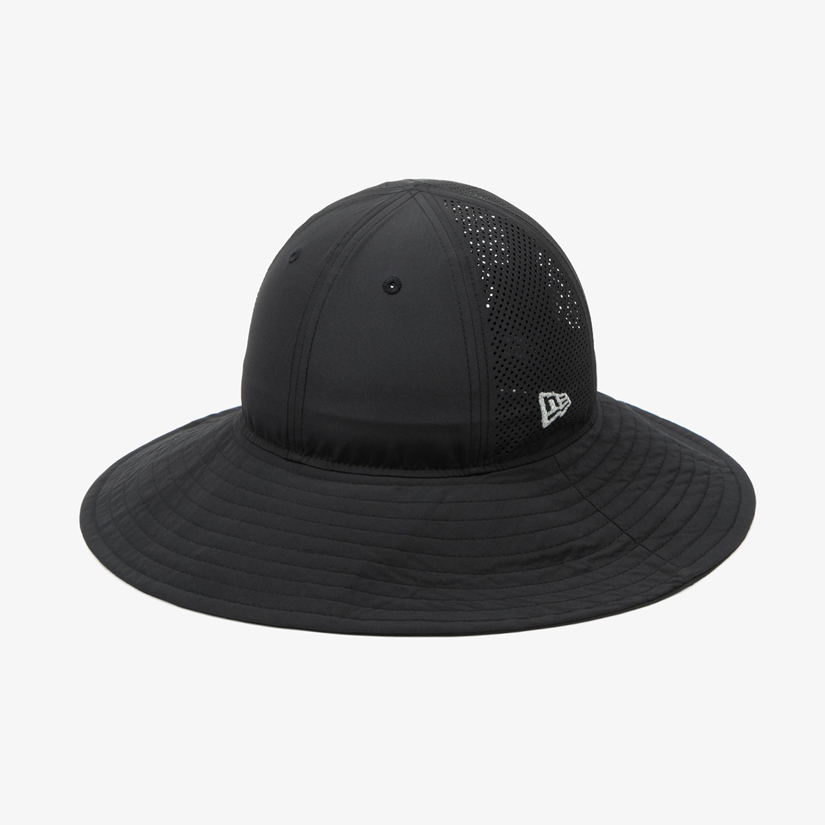 New Era Sun Block Prolight Wide Explorer Bucket Hat Black 착용 스타일 - 2