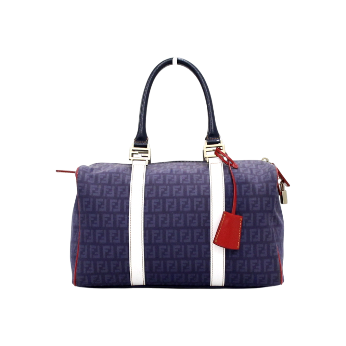 ITUTI7DD4T3O Fendi Purple FF Canvas Boston Tote Bag