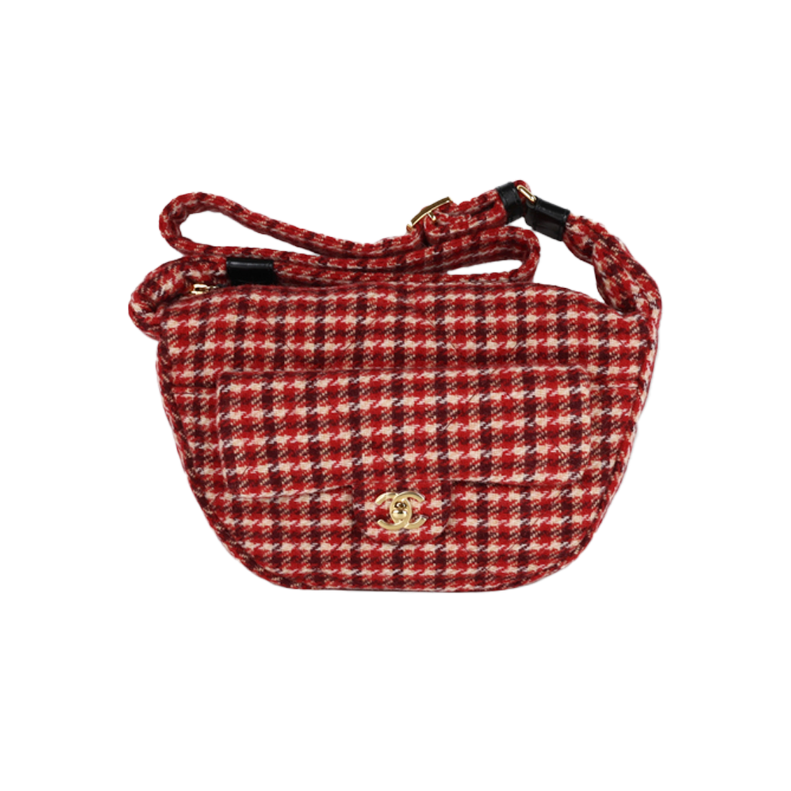 ITRU8HO8NRPW Chanel Coco Neige Red Tweed Hobo Bag