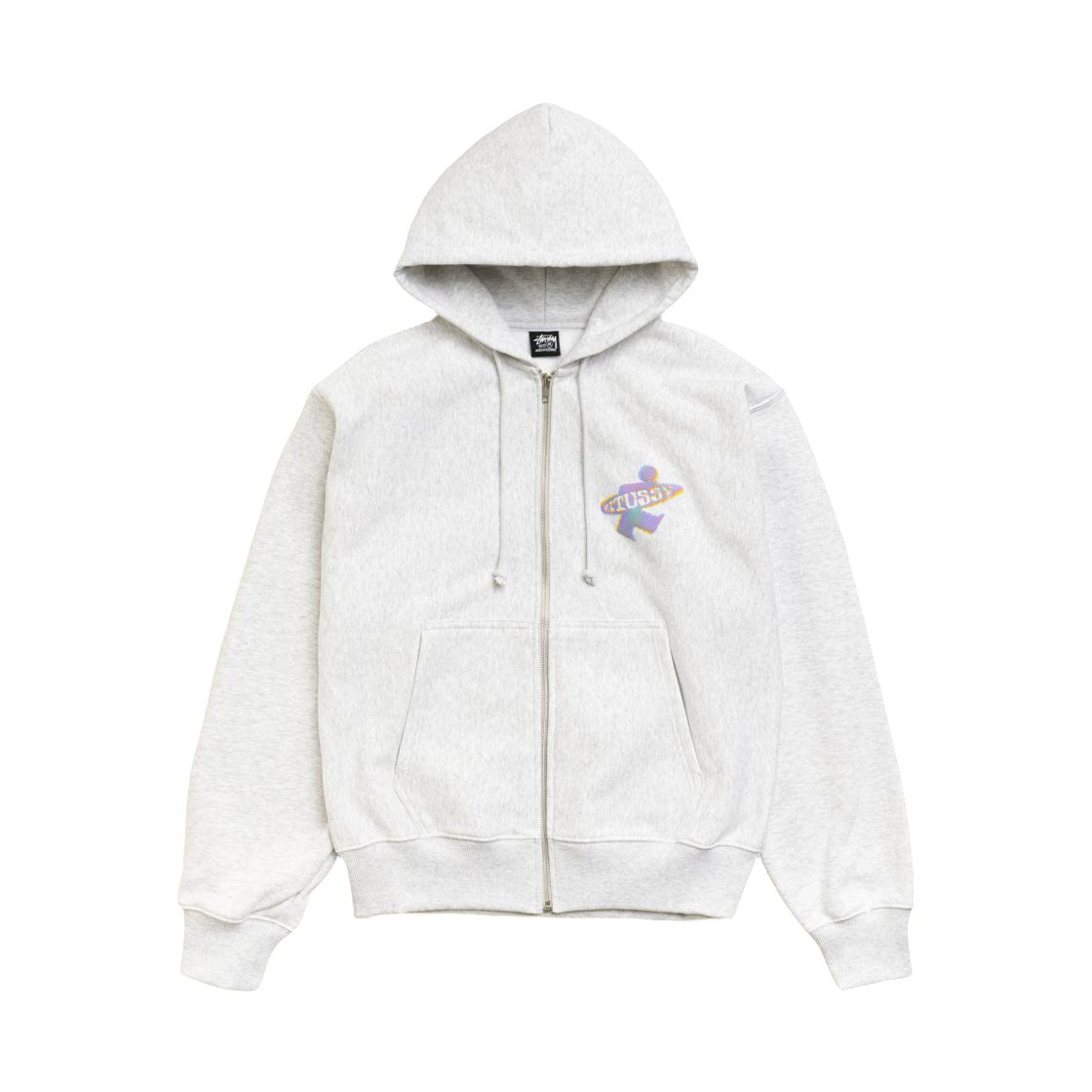 스투시 닷 서프 퍼프 프린트 집 후드 애쉬 헤더(Stussy Dot Surf Puff Print Zip Hoodie Ash Heather) - 2