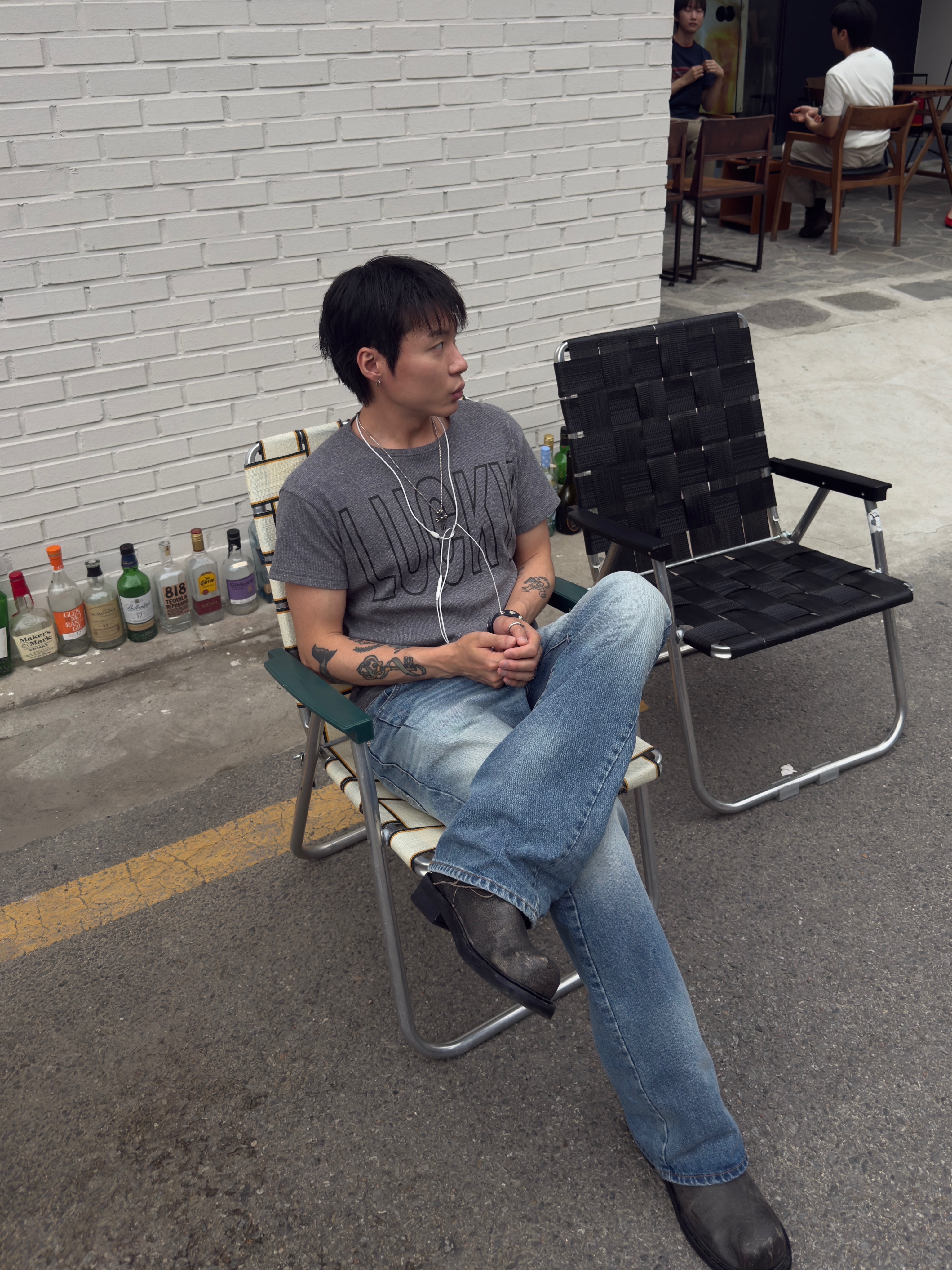 Romantic Move Movement Derby Horse Leather Black, Farfromwhat Far Aged Flare Jeans Light Blue 착용 스타일 - 7
