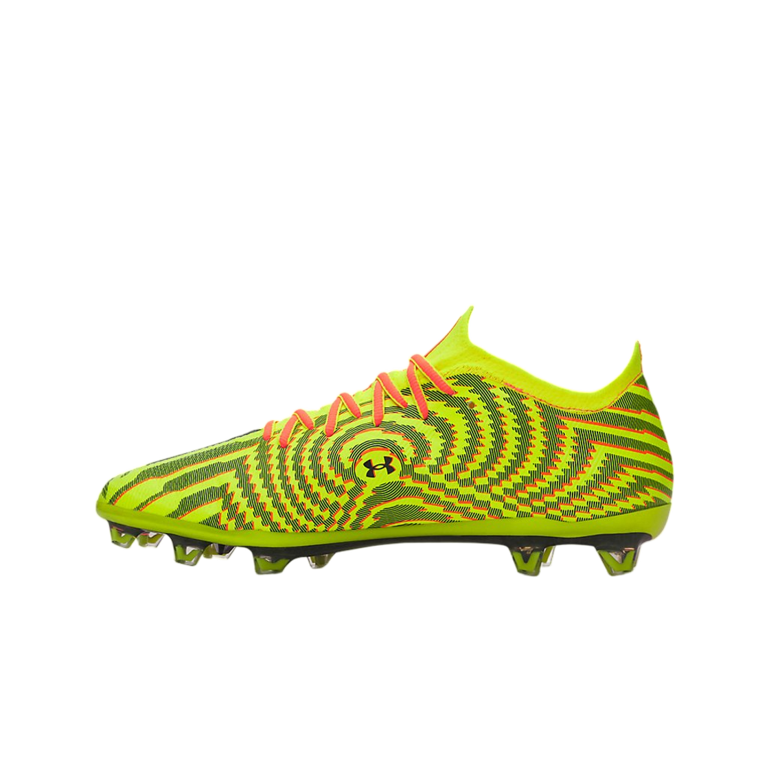 언더아머 UA 쉐도우 엘리트 4 FG 마하 사커 클리츠 일렉트릭 탠저린 아든 그린 하이 비스 옐로우(Under Armour UA Shadow Elite 4 FG Mach Soccer Cleats Electric Tangerine Arden Green High Vis Yellow) - 2