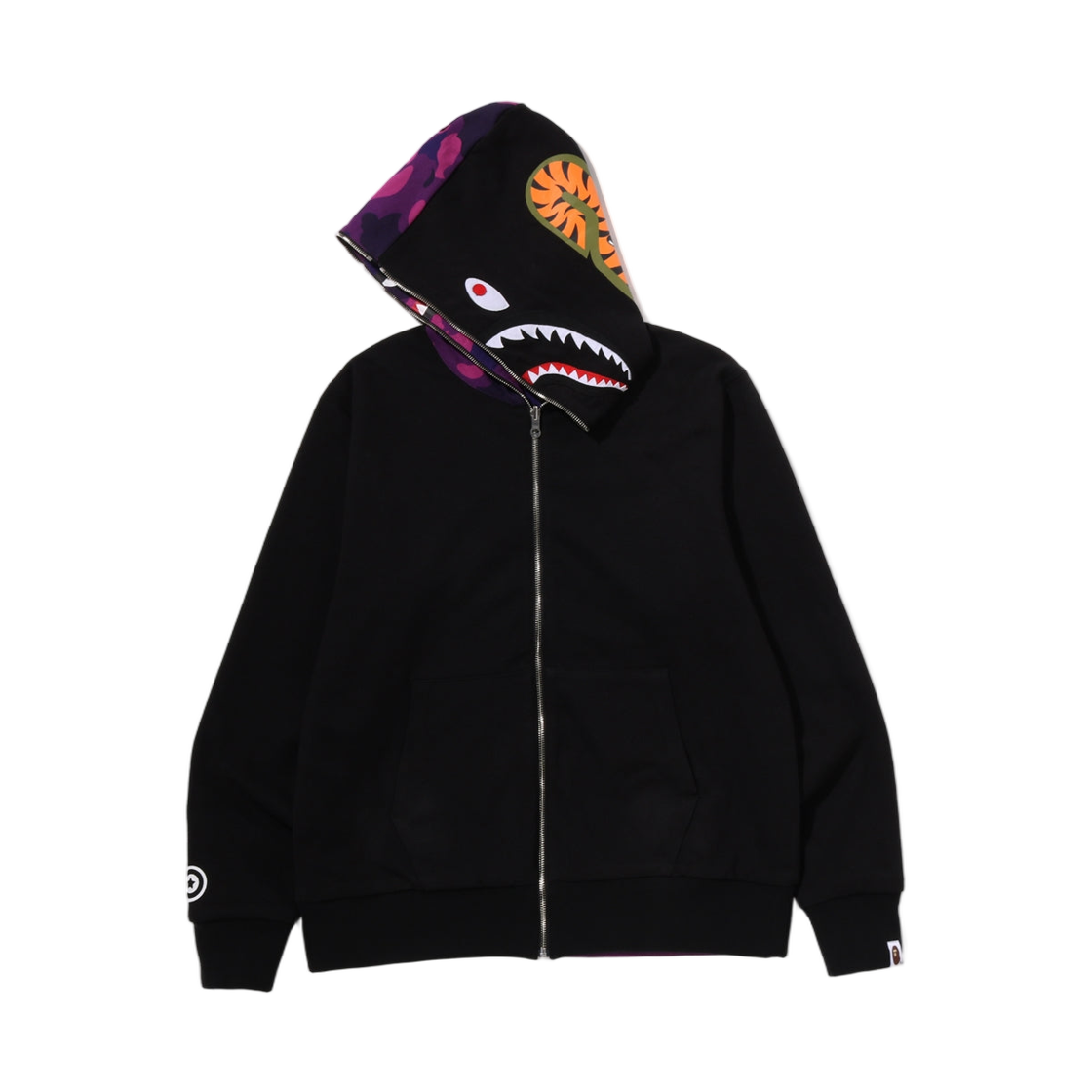 베이프 컬러 카모 리버시블 샤크 풀 집 후드 퍼플(BAPE Color Camo Reversible Shark Full Zip Hoodie Purple) - 2
