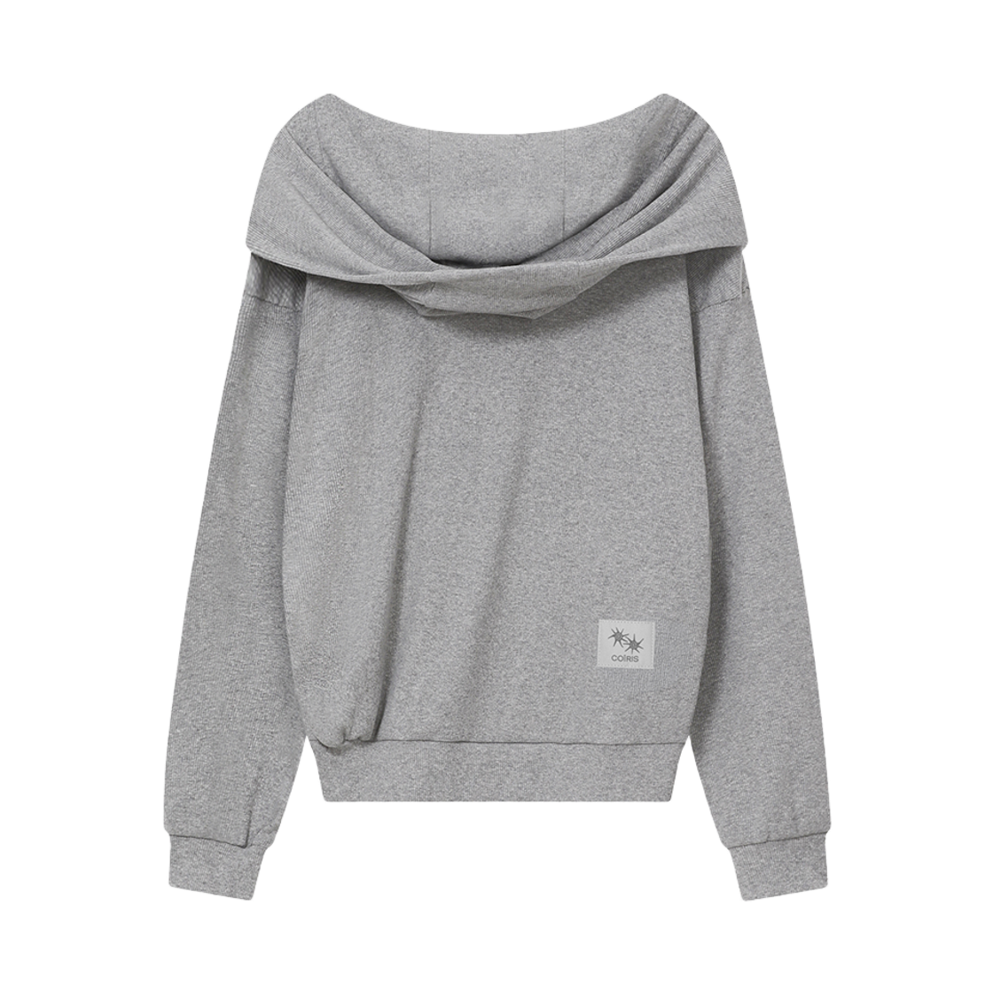 코이리스 시오르 페이크 후드 오프숄더 맨투맨 그레이(Coiris Sior Fake Hood Off Shoulder Mtm Gray) - 2