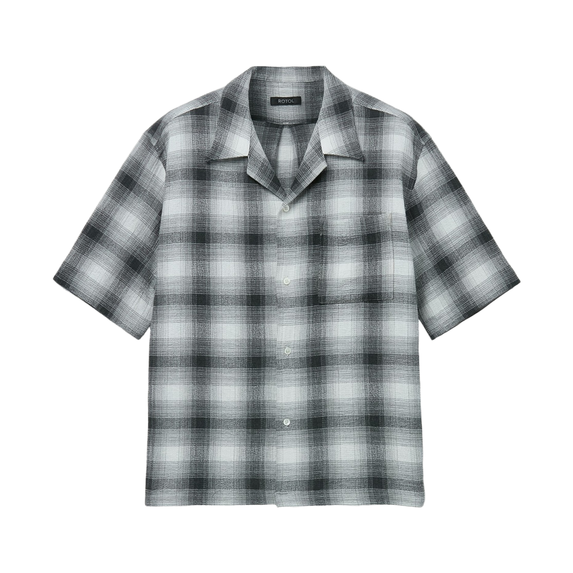 시리즈 로톨 드라이 옴브레 오픈카라 셔츠 블랙패턴(Series Rotol Dry Ombre Open Collar Shirt Black Pattern)