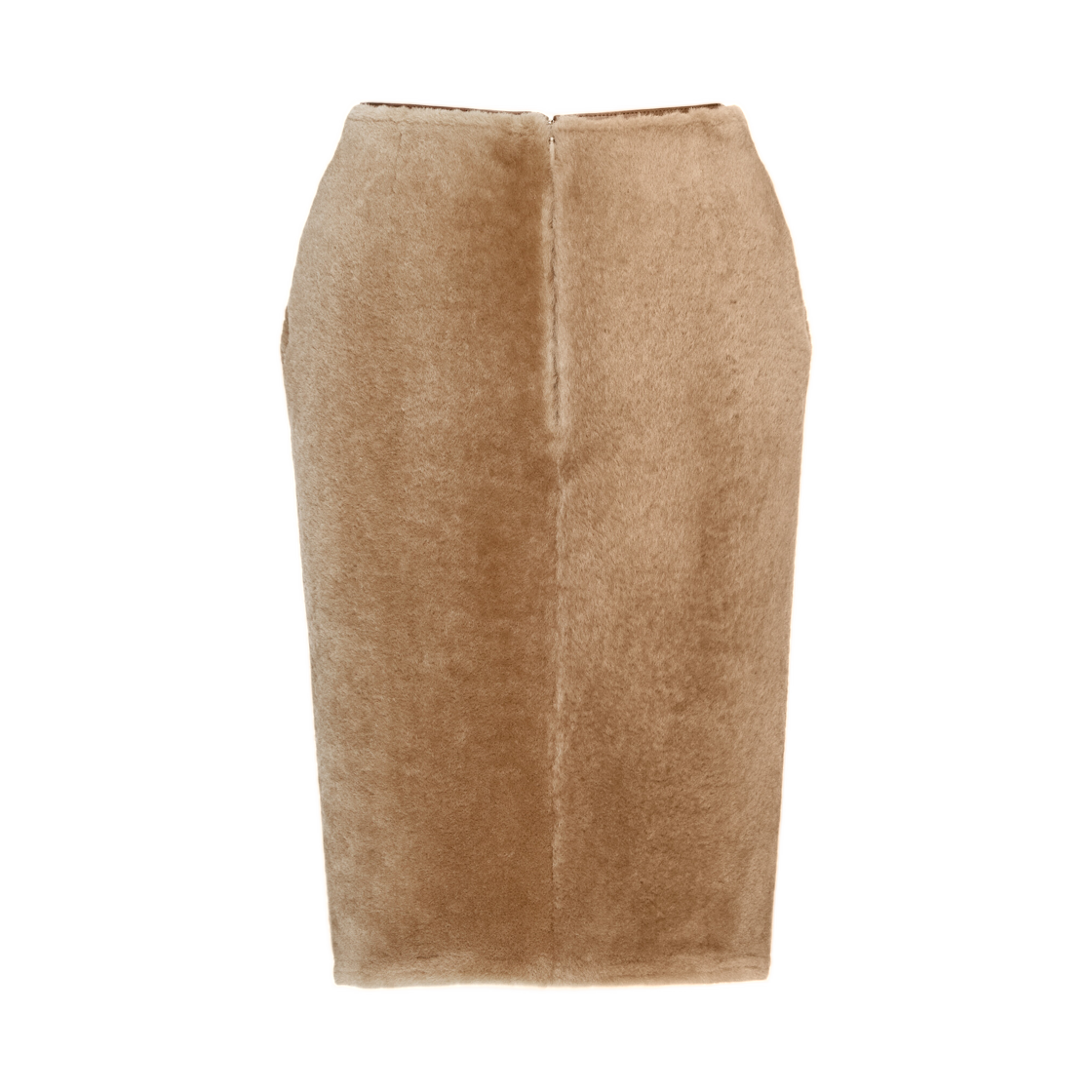 (W) 생로랑 펜슬 스커트 셔링 그레 마롱 글라세((W) Saint Laurent Pencil Skirt in Shearling Gres Marron Glace) - 2