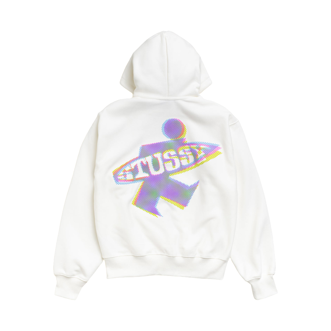 1975195 Stussy Dot Surf Puff Print Zip Hoodie Off White