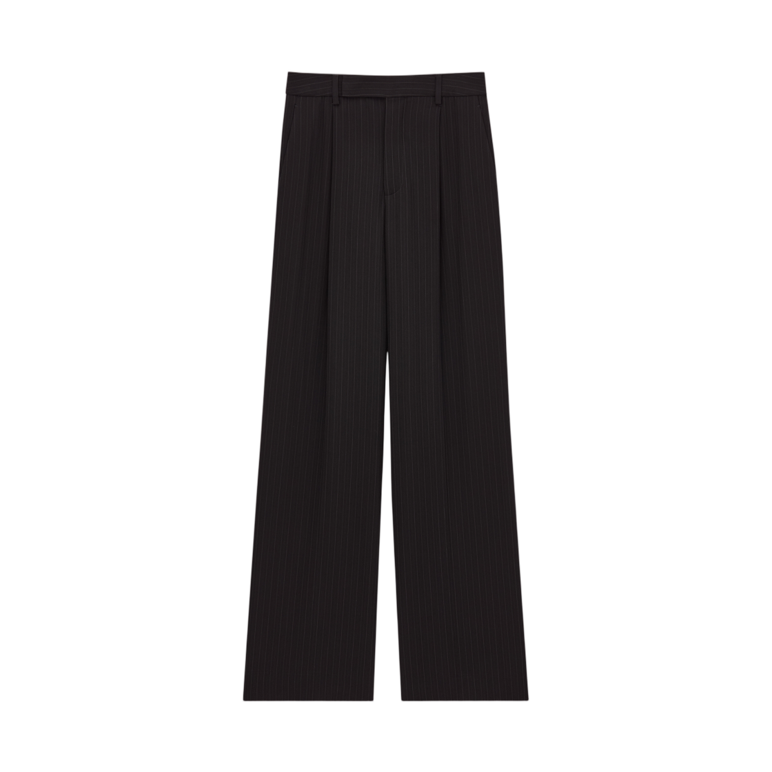 생로랑 플루이드 팬츠 스트라이프 크레이프 누아 그리(Saint Laurent Fluid Pants in Striped Crepe Noir Gris) - 1