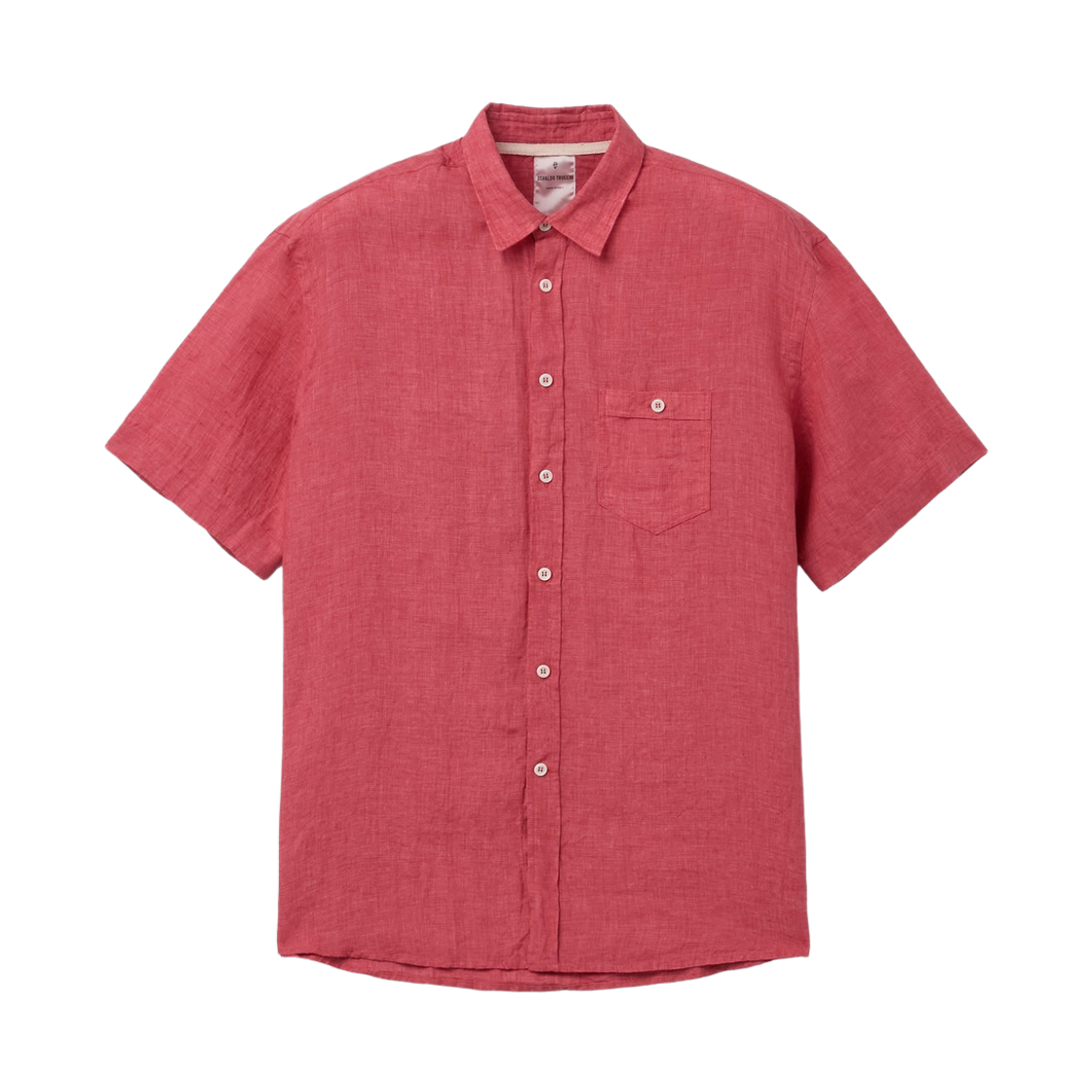 시리즈 오스발도 트루키 다잉 린넨 반팔 셔츠 레드(Series Osvaldo Trucchi Dyed Linen Short Shirt Red)
