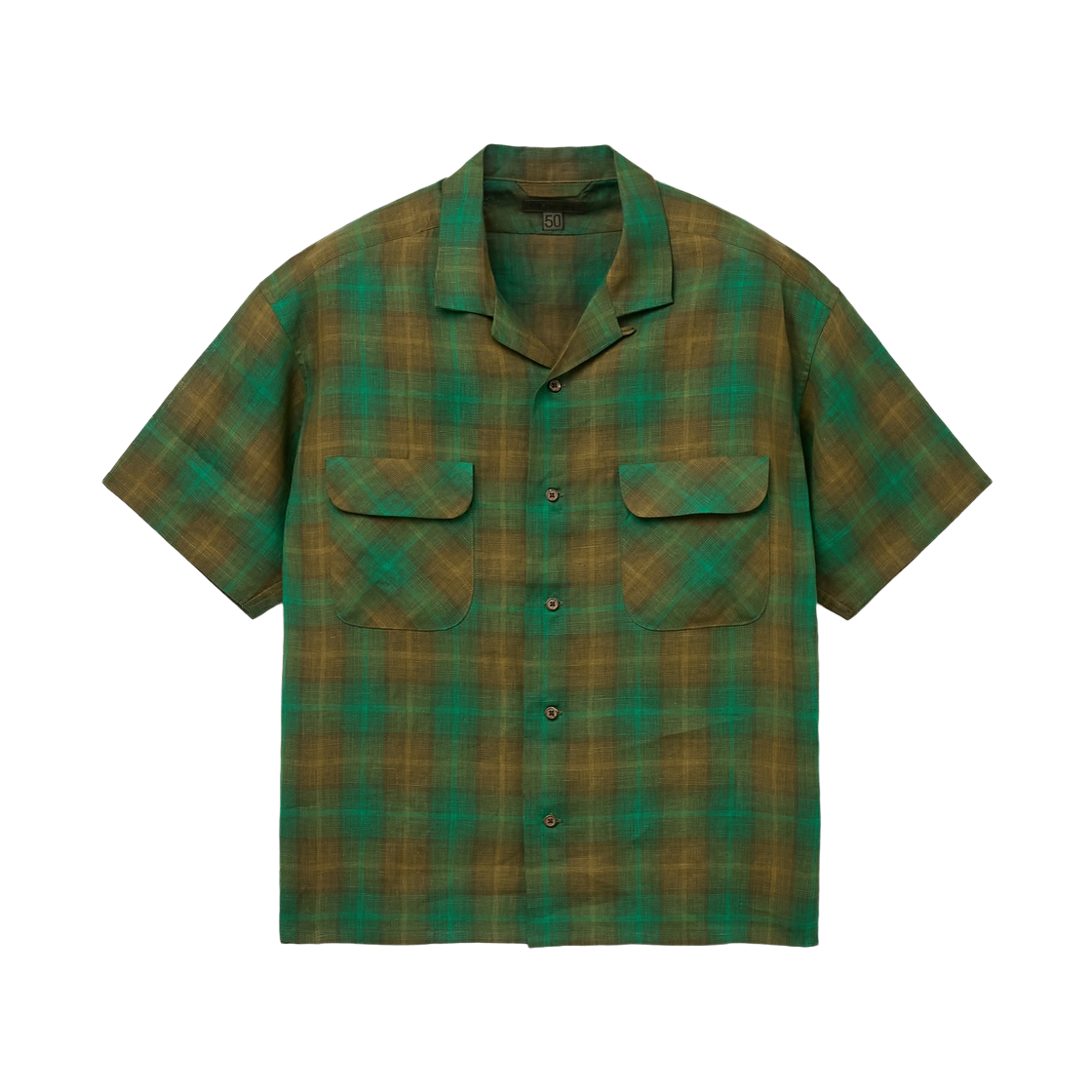 시리즈 오픈카라 헴프 체크 셔츠 민트(Series Open Collar Hemp Check Shirt Mint) - 1