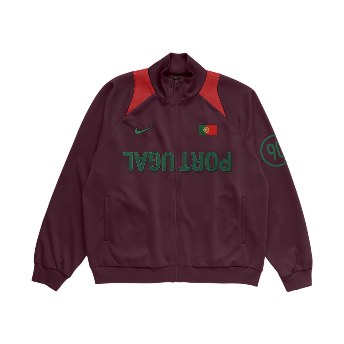 나이키 x 트래비스 스캇 캑터스 잭 포르투갈 토탈 90 앤섬 자켓 버건디(Nike x Travis Scott Cactus Jack Portugal Total 90 Anthem Jacket Burgundy) - 1
