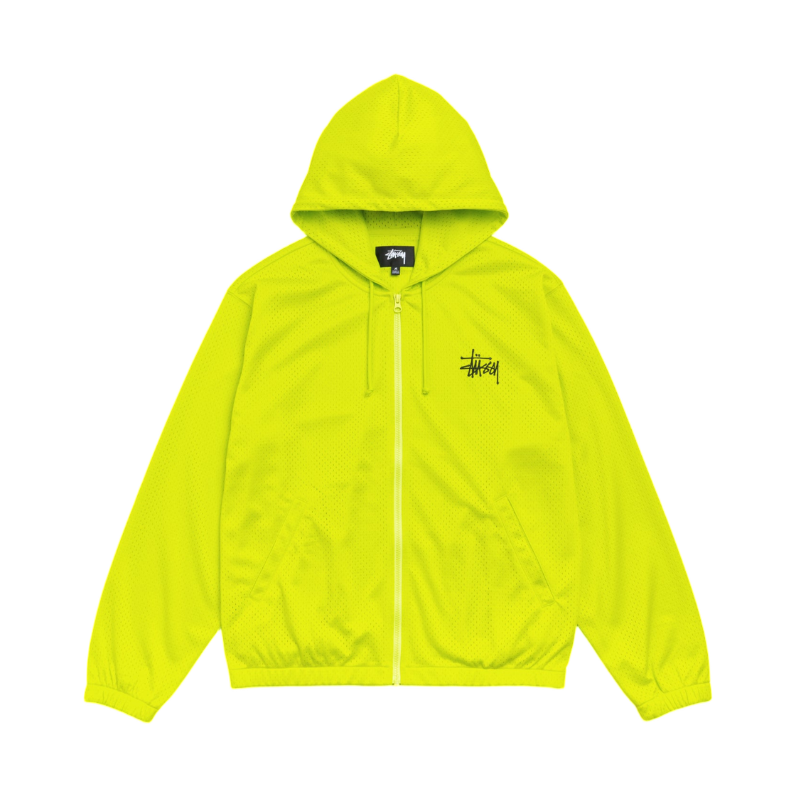 스투시 애슬레틱 메쉬 집 후드 세이프티 그린(Stussy Athletic Mesh Zip Hoodie Safety Green) - 1