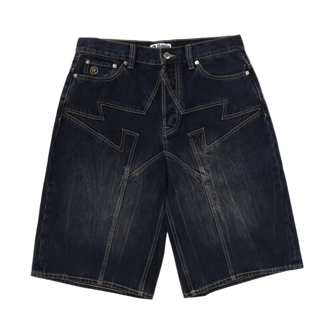 베이프 스타 패치 13온즈 릴렉스드 핏 데님 쇼츠 인디고(BAPE Sta Patch 13oz. Relaxed Fit Denim Shorts Indigo)