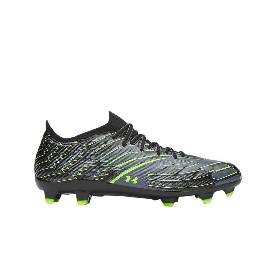 6006229-001 Under Armour UA Shadow Pro 4 FG Soccer Cleats Black Titan Gray Hyper Green