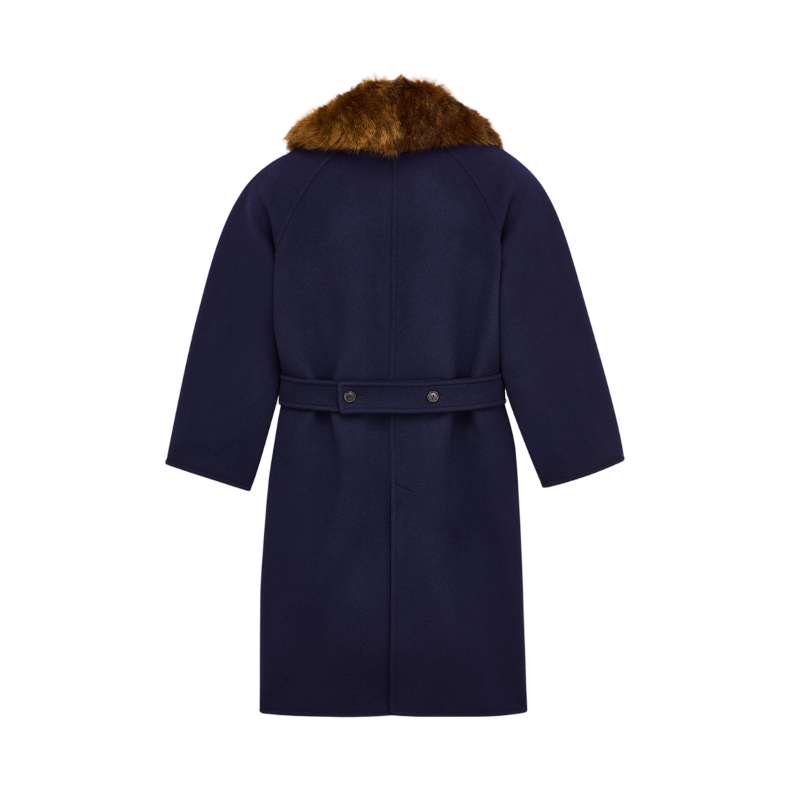 (W) 생로랑 코트 울 앤 셔링 마린 퐁쎄((W) Saint Laurent Coat in Wool and Shearling Marine Fonce) - 2