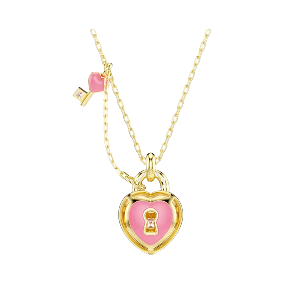 5737288 (W) Swarovski Idyllia Set Mixed Cut Heart Key Pink Gold Tone Plated