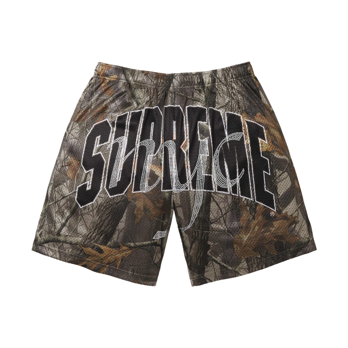 - Supreme Rhinestone Mesh Short Realtree Hardwoods Camo  - 26SS