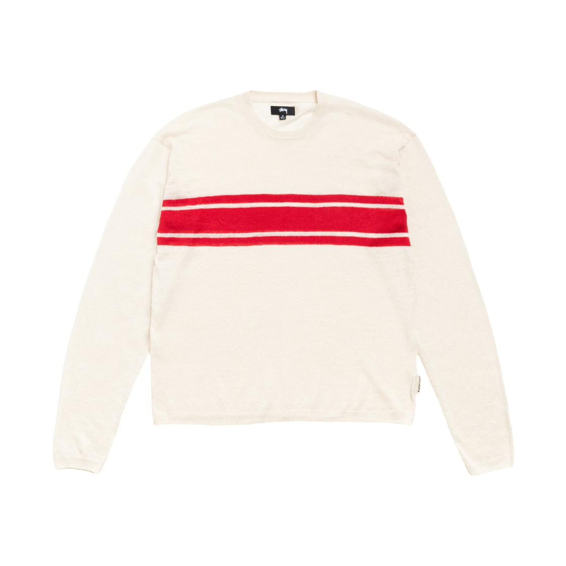 117297 Stussy Lightweight Striped Sweater Bone