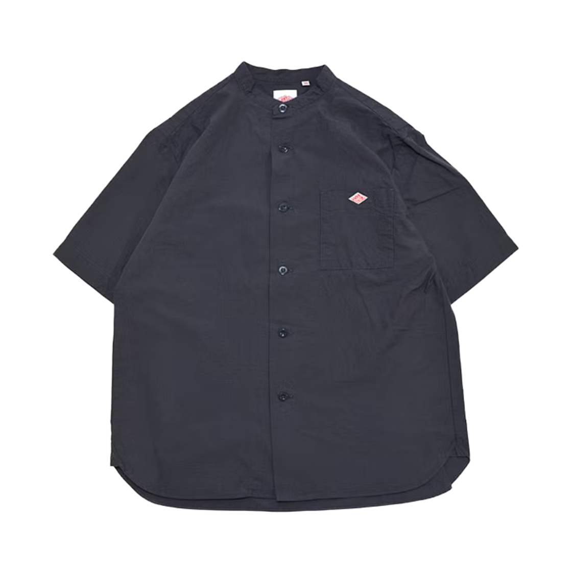 JD-3788-SCL Danton Cotton Linen Short Sleeve Band Collar Shirt Charcoal