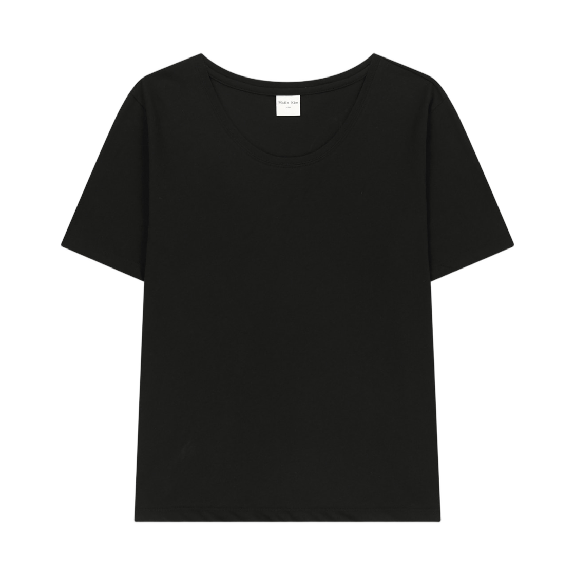 MK2634TS026MBB (W) Matin Kim Label Point U-Neck Top In Black