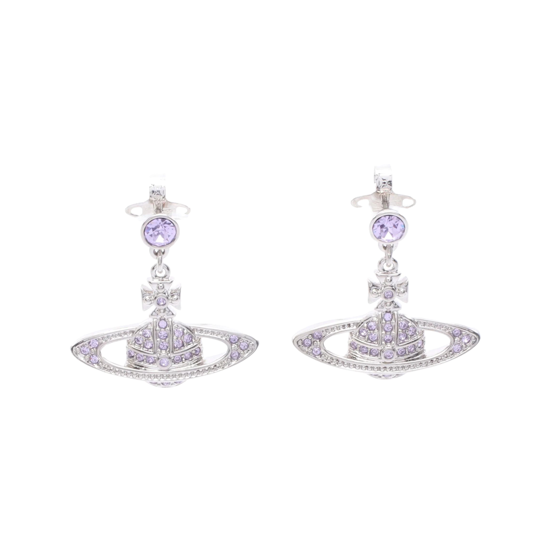 62020025-02P491 (W) Vivienne Westwood Mini Bas Relief Drop Earrings Violet