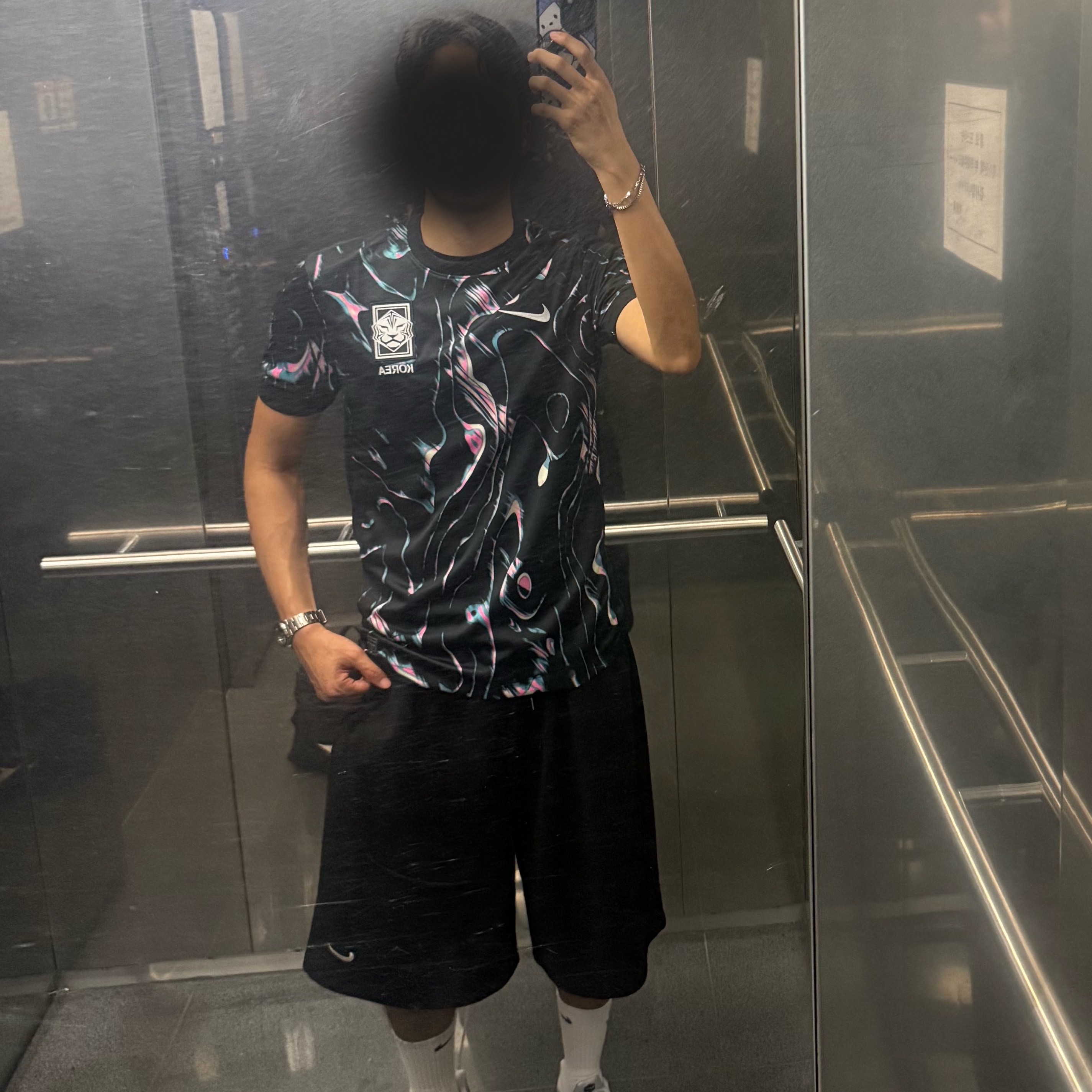 Nike Korea 2023/24 Dri-Fit Stadium Away Replica Jersey Black Pink Glow - Asia (Non Marking Ver.) 착용 스타일 - 1