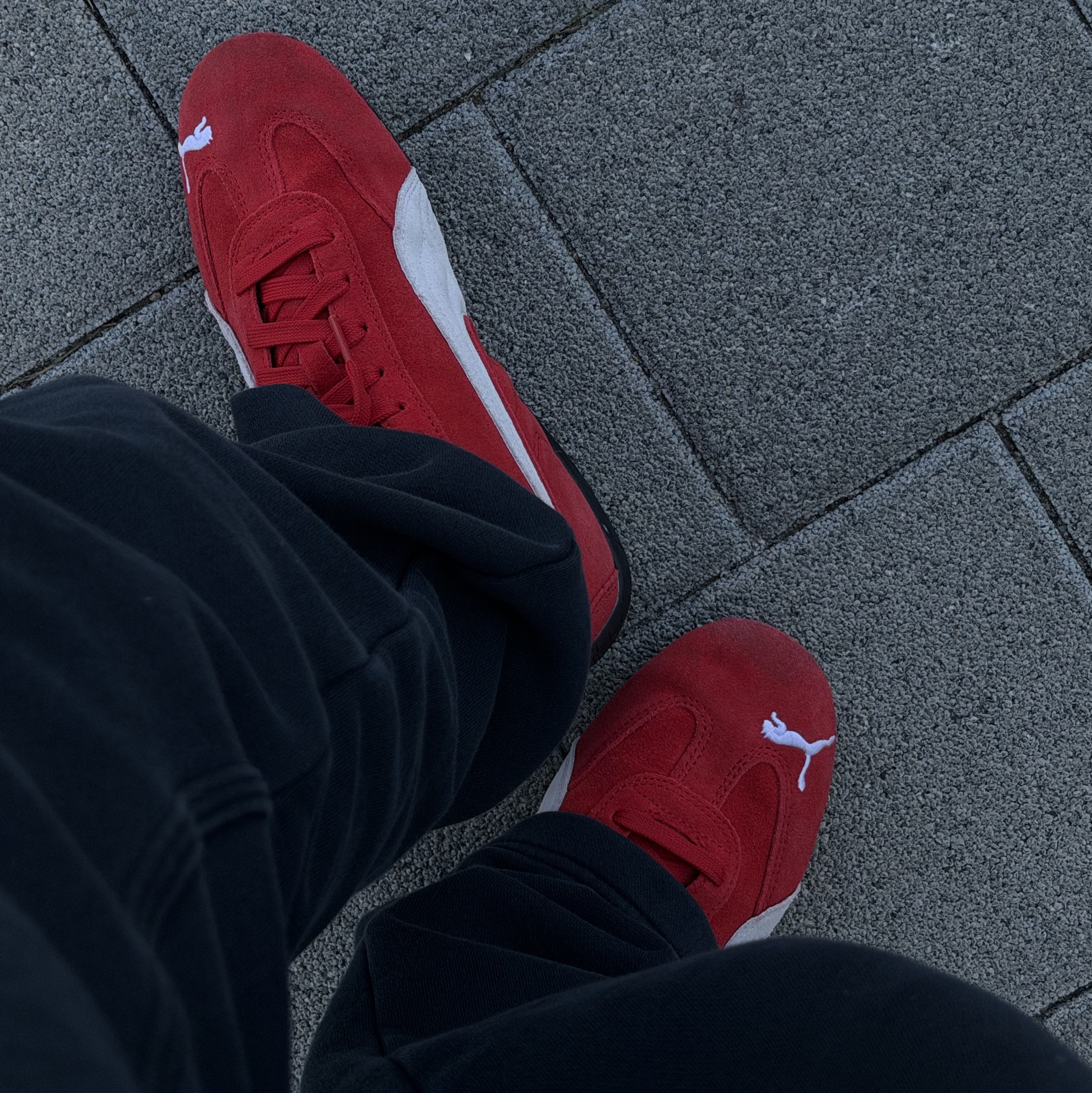 Puma Speedcat OG Red White 착용 스타일 - 1