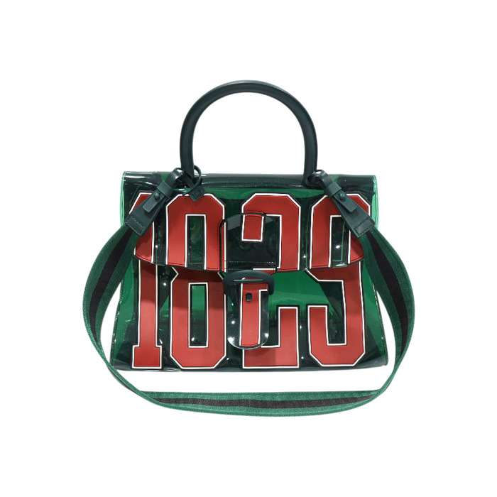 ITNTFJSV3SQD Delvaux Limited Edition AA0292APT067AAN Green PVC Rubber The Hero 1829 Brillant Top Handle 2-Way Bag