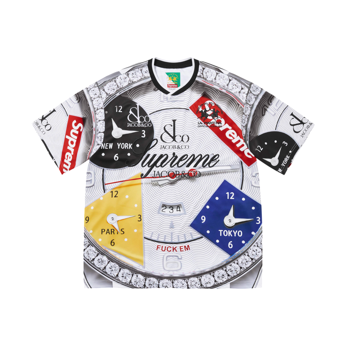 - Supreme x La Martina x Jacob & Co Soccer Jersey White - 26SS