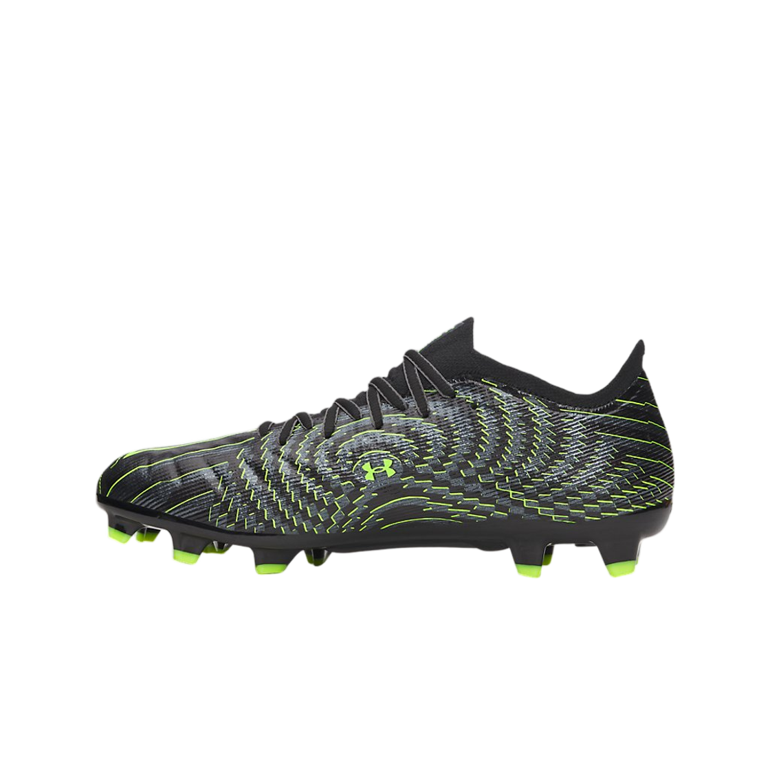 언더아머 UA 쉐도우 프로 4 FG 사커 클리츠 블랙 타이탄 그레이 하이퍼 그린(Under Armour UA Shadow Pro 4 FG Soccer Cleats Black Titan Gray Hyper Green) - 2
