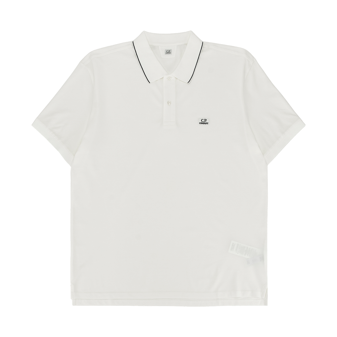 RCCMPL722A005263W103 C.P. Company Stretch Piquet Short Sleeve Logo Polo Gauze White - 25FW
