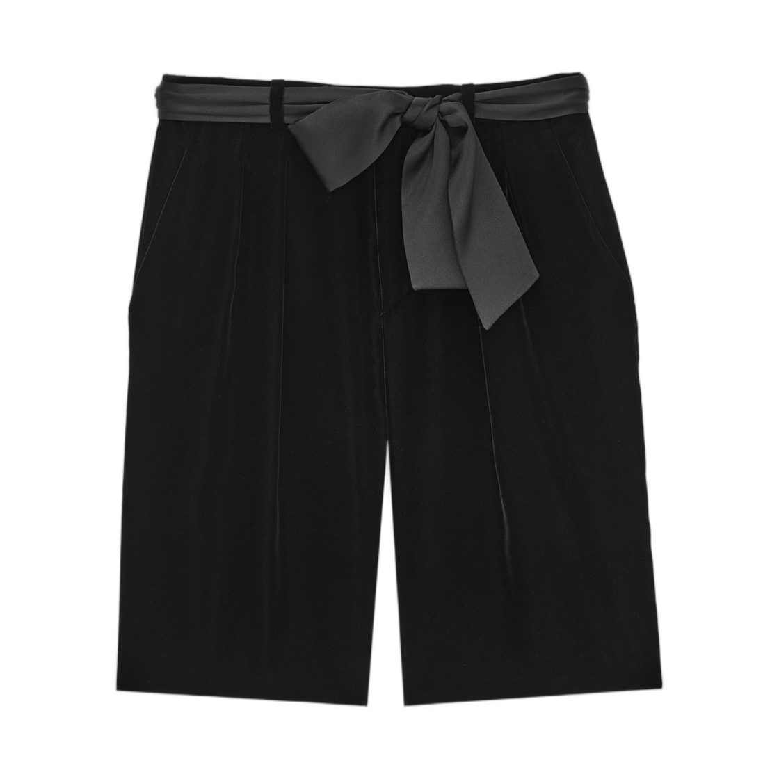 (W) 생로랑 버뮤다 쇼츠 벨벳 누아((W) Saint Laurent Bermuda Shorts in Velvet Noir)