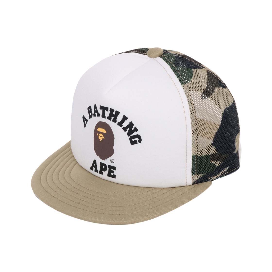 키즈) 베이프 퍼스트 카모 컬리지 메쉬 캡 옐로우 | BAPE | KREAM