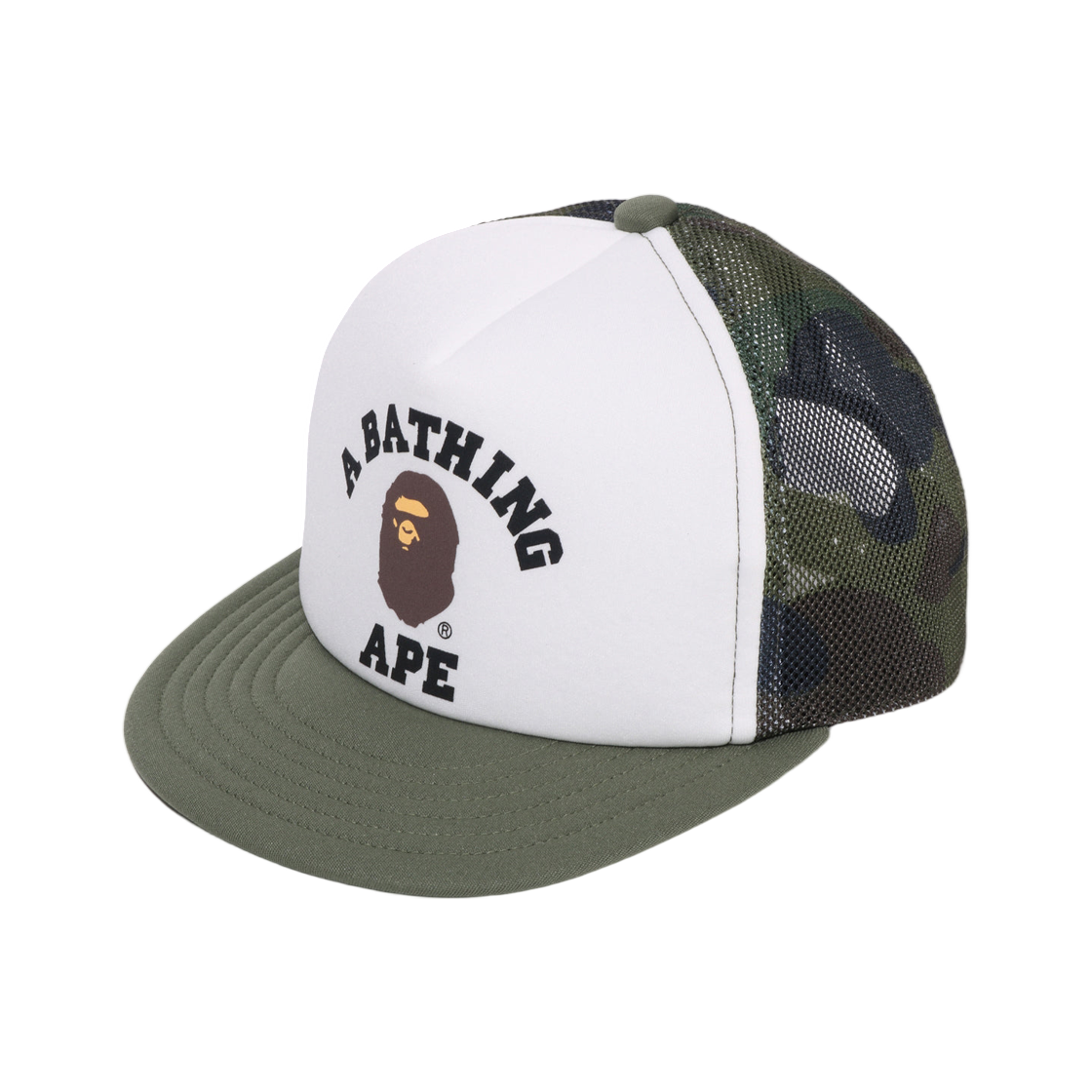 - (Kids) BAPE 1st Camo College Mesh Cap Green